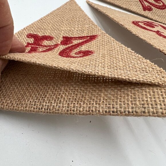 Christmas Advent Calendar Banner Jute Burlap Pocket Wall Decor Farmhouse Rustic - Picture 9 of 9
